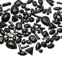 Uxcell Sew on Rhinestones Flatback Crystal Acrylic Gems Diamante for DIY Crafts Dress Clothes Shoes Bag Decorations - Mixed Shape (200Pcs, Black)