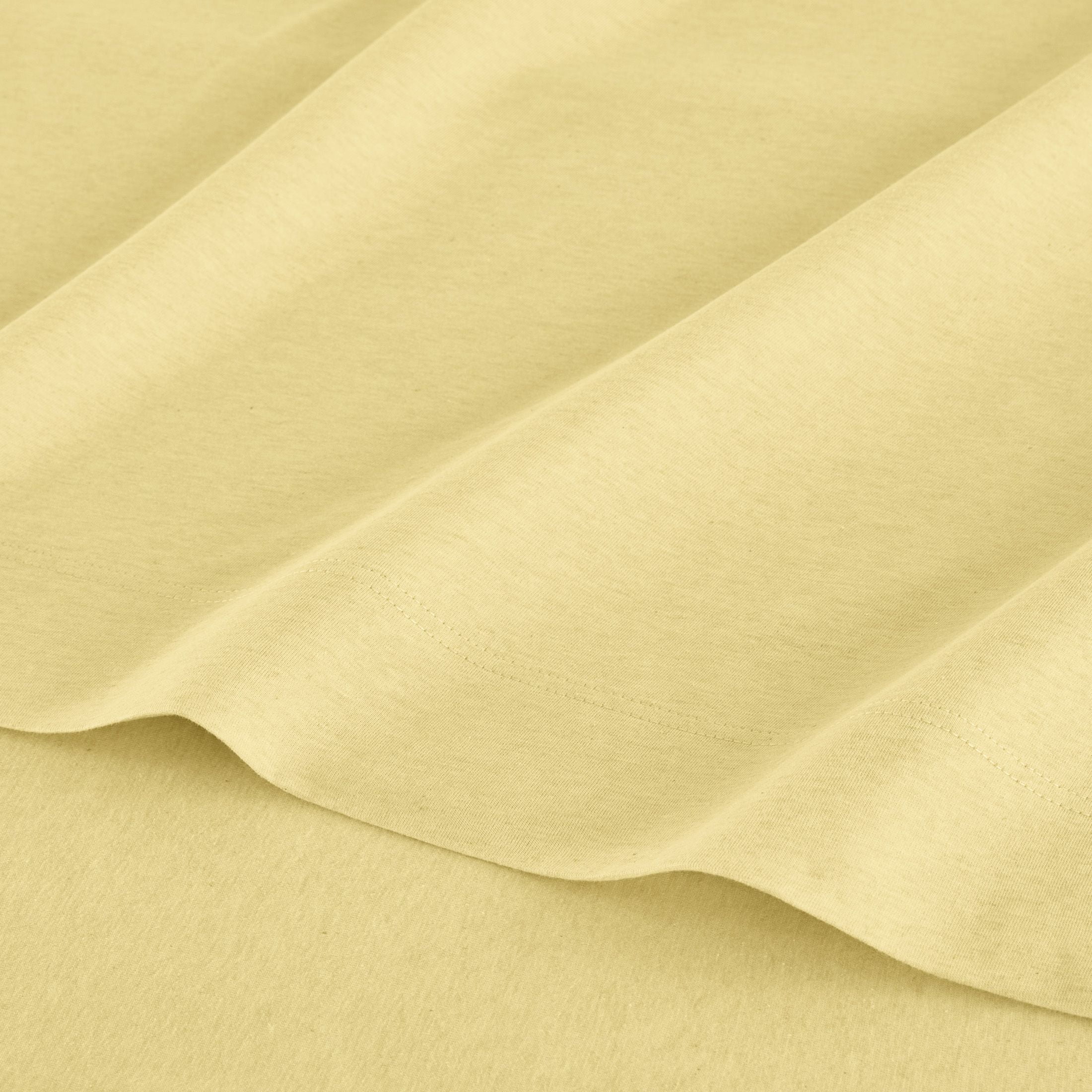 Gap Home T-Shirt Soft Melange Organic Cotton Blend Jersey Sheet Set, Full, Yellow, 4-Piece