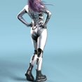 thumbnail image 3 of Aayomet Jumpsuits For Women Casual Women Skeleton Robot 3D Printing Bodysuit Zipper Back Full Body Bodysuit,White M, 3 of 5