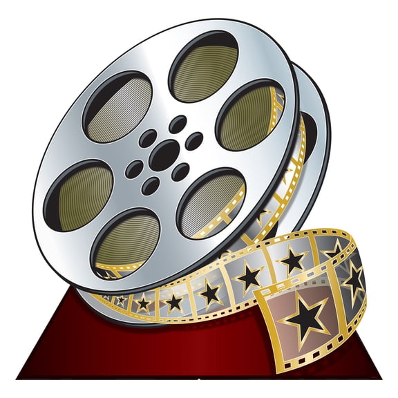 Beistle Red Carpet Movie Reel Stand Up Decoration - 3.5' - Gray and Red