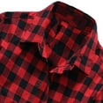 thumbnail image 3 of MNCEKFOD Mens Shirt Summer 2025 Short Sleeve Lattice Plaid Painting Button Down Shirts Collared Loose Fit Relaxed Fit Mens Tops Red M, 3 of 4