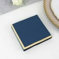thumbnail image 6 of Efavormart 50 Pack Navy Blue Paper Beverage Napkins with Gold Foil Edge, Soft 2 Ply Disposable Cocktail Napkins - 5"x5", 6 of 6