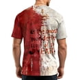 thumbnail image 6 of Delconic Men's Lightweight Quick Dry Mesh Crew Neck Short Sleeve Top with Halloween Themed Print for Casual and Sports Wear Red S, 6 of 6
