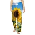 thumbnail image 2 of Lsque Sky Golden Sunflower Field B Print Women's Pajama Pants, Lounge Pant - Comfortable Home Wear,Elastic Waistband, Stylish Design-Medium, 2 of 9