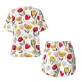 thumbnail image 5 of Naloa Tulips Flowers Women's Short-Sleeved Pajama Set, Loungewear, Summer pajamas, Breathable Cozy - 3X-Large, 5 of 9