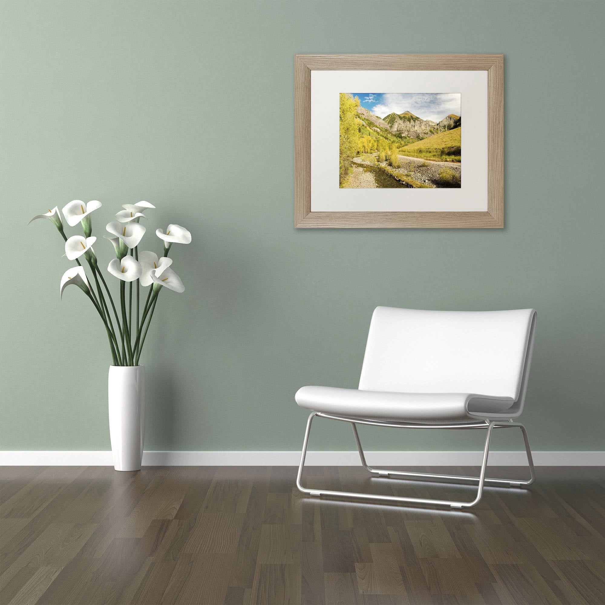 Trademark Fine Art "Aspen Yellows" Canvas Art by Michael Blanchette Photography White Matte, Birch Frame