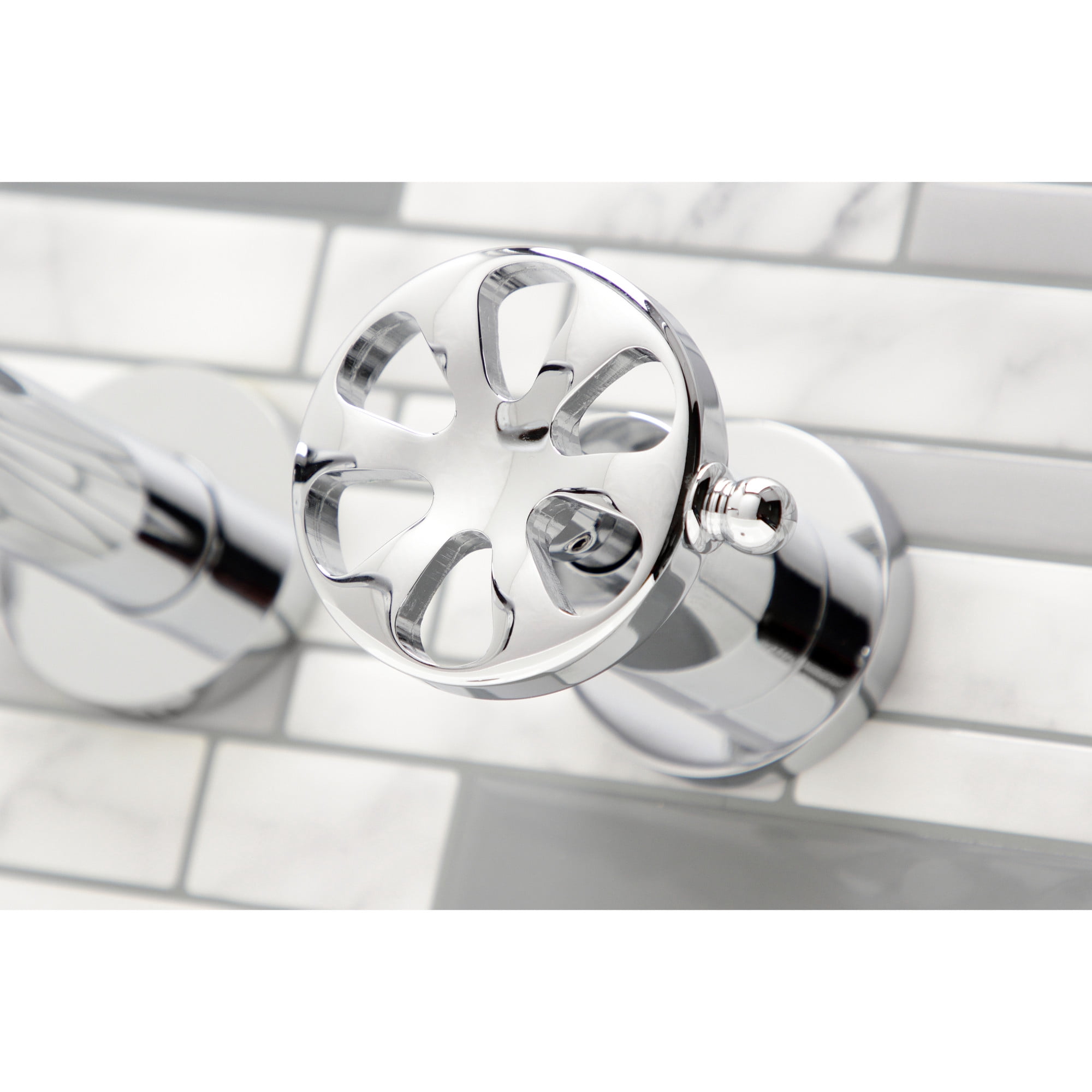 Kingston Brass KS8051RX Belknap Two-Handle 3-Hole Wall Mount Roman Tub Faucet in Polished Chrome