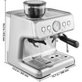 thumbnail image 2 of KFFKFF Semi-Automatic Espresso Maker with Grinder, 15 Bar, Includes Milk Frother Steam Wand, Detachable Water Tank & Pressure Gauge, for Cappuccino, Latte, Machiato, with PID Temperature Control, 2 of 9