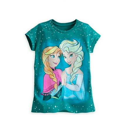 Disney Store Girls Anna & Elsa - Frozen - Star Short Sleeve T-Shirt, (Best Way To Store Shirts)