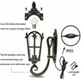 thumbnail image 5 of FSLiving Remote Control Wall Lamp Lantern Wall Sconce W/ Water Glass Shade Stepless Dimming Corlor Changing and Waterproof Wall Lamp Lighting Fixture for Indoor and Outdoor - 1 Pack, 5 of 8