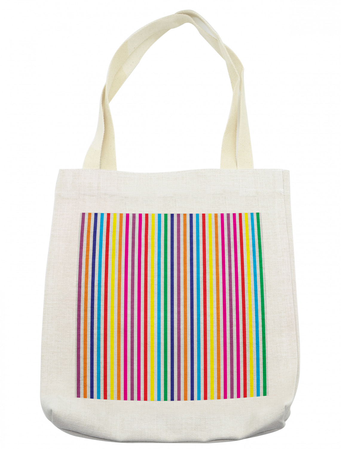 Colorful Tote Bag, Vibrant Rainbow Colored Vertical Stripes Pattern on ...