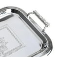 thumbnail image 2 of Nordic Stainless Steel Serving Tray With Handles Elegant Rectangular Coffee Bar Food Holder Dessert, 2 of 5