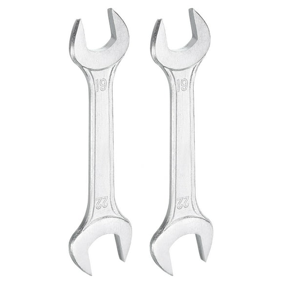 Uxcell 2pcs Double Open End Wrench 19mm x 22mm Metric U-Shaped Spanner