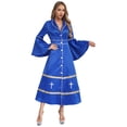 thumbnail image 2 of Alvivi Robe de Clergé pour Femmes Col Montant Manches Longues Boutonnée Robe de Ministre Lituricale Bleu Royal S, 2 of 7