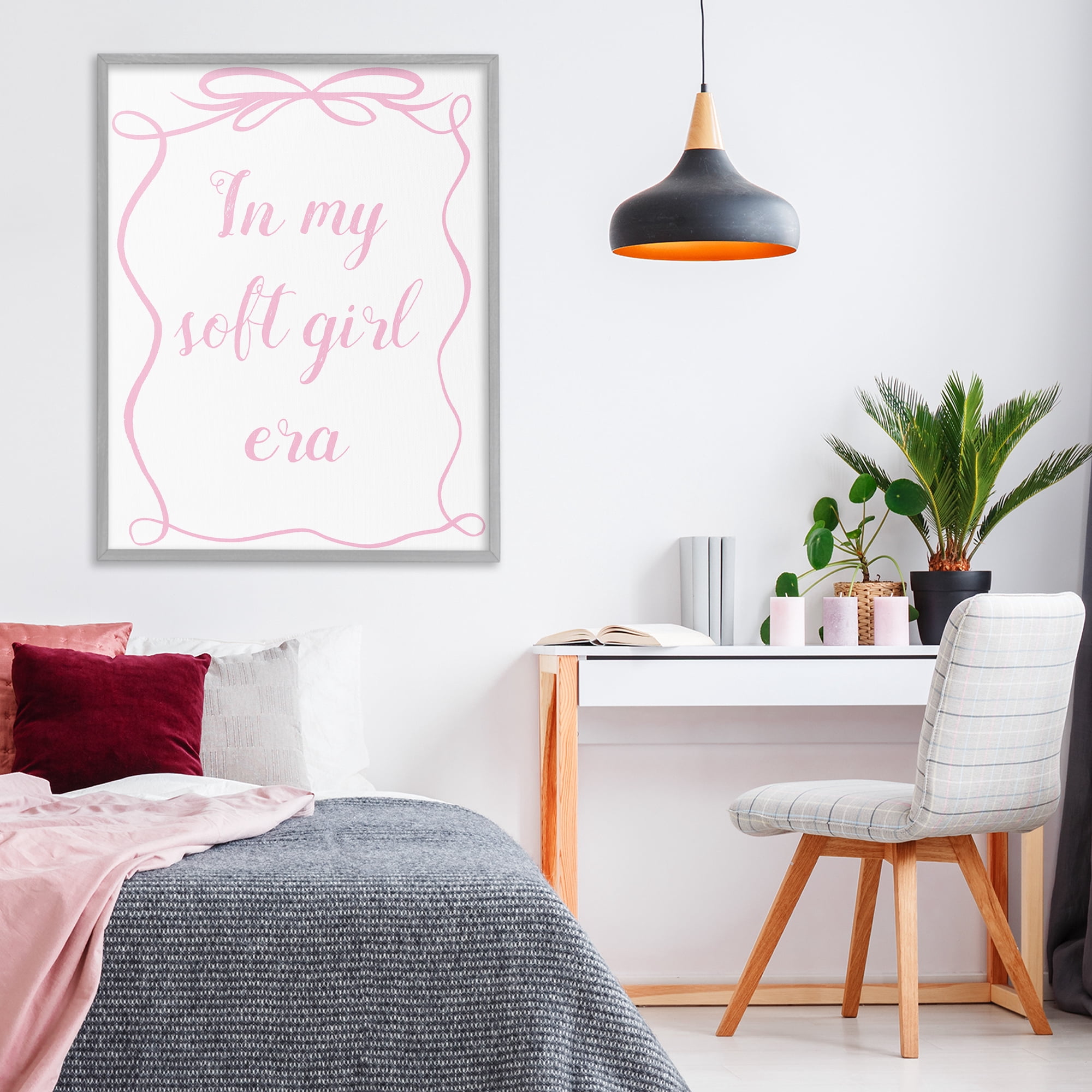 Stupell Industries In My Soft Girl Era Gray Framed Giclee Art, design by Lucille Price