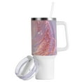 thumbnail image 2 of Transparent Pink Spiral 40 oz Tumbler with Handle Insulated&nbsp;Travel Mug&nbsp;Lid Straw Leak Proof Steel Vacuum Water Bottles Glasses Fits in Car Cup Holder, 2 of 7