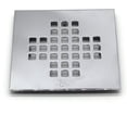 thumbnail image 3 of Westbrass 4-1/4" Square Shower Drain Cover with 2" Brass Drain Pipe, Polished Chrome, 3 of 5