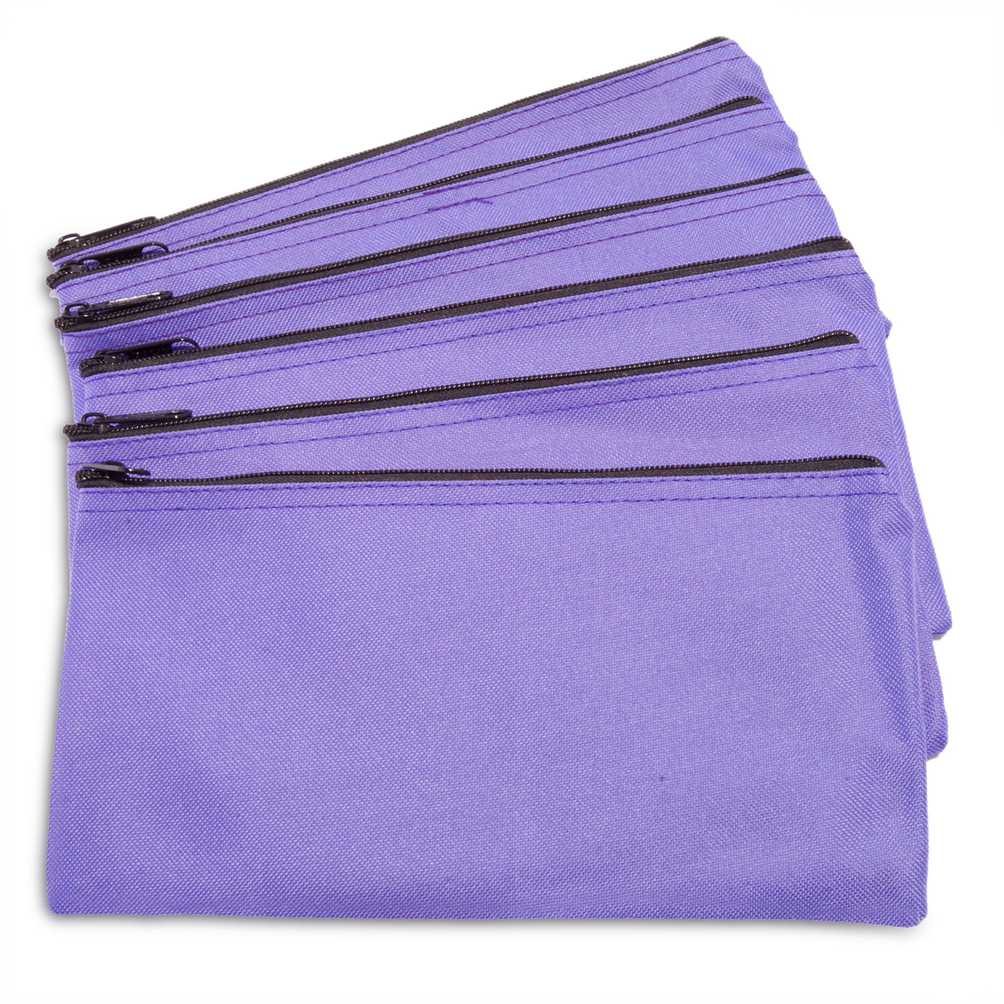 DALIX Zipper Bank Deposit Money Bags Cash Coin Pouch 6 PACK in Purple - 0