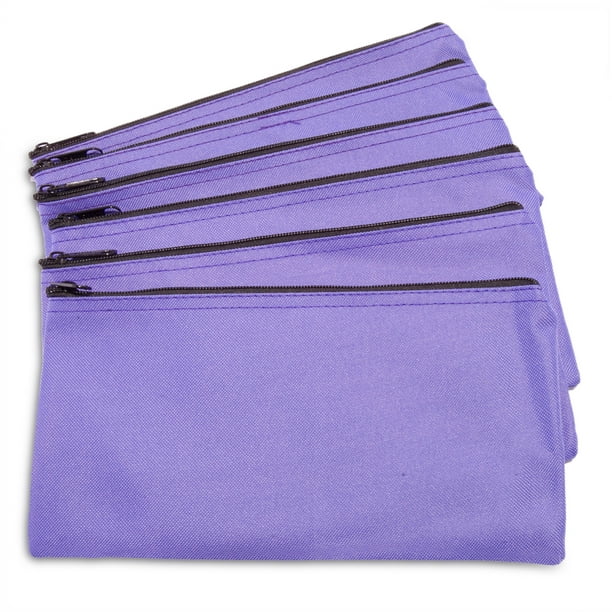 DALIX Zipper Bank Deposit Money Bags Cash Coin Pouch 6 PACK in Purple - 0 - 0