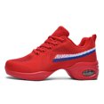 thumbnail image 3 of Zapatillas de baile informales para mujer, zapatos de baile de Jazz para mujer, zapatos deportivos modernos transpirables de malla negra y roja, zapatos de Hip Hop para niñas, 3 of 5