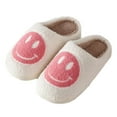 thumbnail image 3 of PacificPlex  Slippers Women's Plush Happy Face, 9-10.5, Pink, 3 of 7