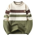 thumbnail image 2 of Men's Fleece Casual Printing Round Neck Solid Color Long Sleeve Sweater, 2 of 4