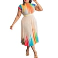 thumbnail image 1 of WTXUE Robes Maxi, Robes Décontractées à Manches Courtes en Ligne pour Femme Col Rond, Robe Décontractée Femme Printemps Été Robe Longue Abstraite Unie Maxi Femme, Orange Taille P, 1 of 6