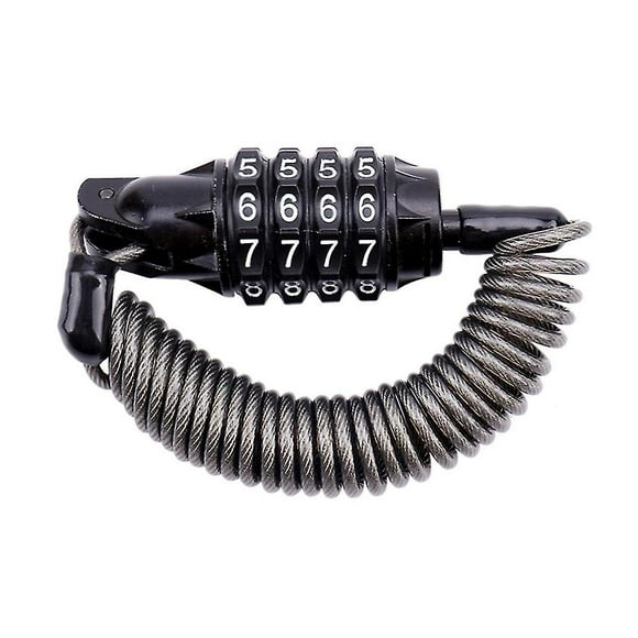 Bike Lock Cable, Portable Mini Bicycle Lock Security 4 Digit Resettable Combination Coiling Cable Lock For Baby Strollers, Suitcases And Laptop Bags