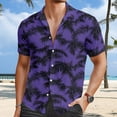 thumbnail image 2 of Mens Shirts Beach Loose Sports Business Casual Collar Button Open Short Sleeve Shirt Top 3XL, 2 of 4