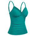 thumbnail image 2 of Hilor Womens Tankini Tops Ruched Swimsuits Tummy Control Swimwear Cross Wrap V Neck Bathing Suit Top Only, 2 of 4