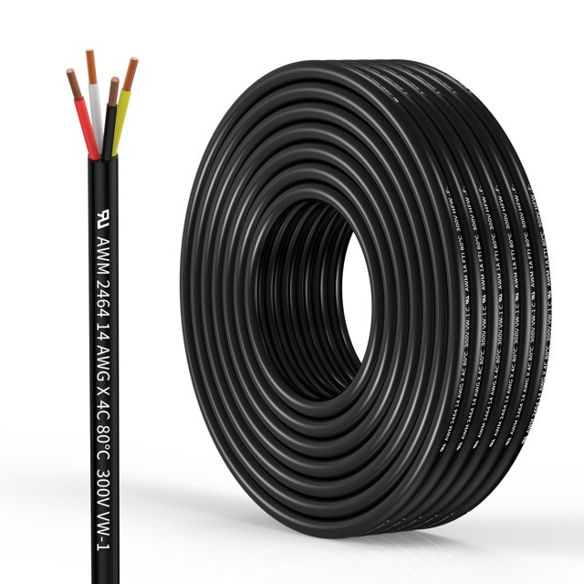Cable eléctrico TZMOIK calibre 14, 4 conductores, 15,3 m, libre de oxígeno