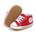 thumbnail image 2 of Newborn Kids Canvas Sneakers Baby Boy Girl Soft Sole Crib Shoes 0-18Months, 2 of 5