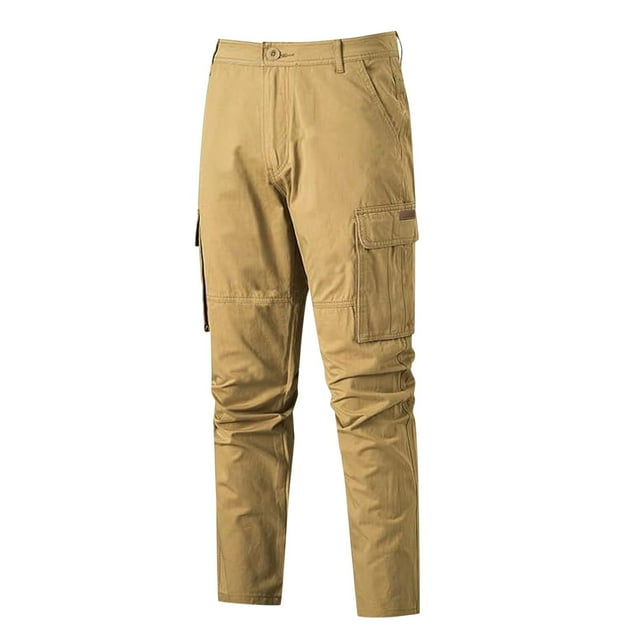 Pantalones cargo para hombre, pantalones informales para senderismo - Algodón, múltiples bolsillos, corte holgado