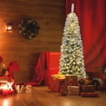 thumbnail image 2 of Costway 1,8m Árbol de Navidad Nevado Iluminado con 250 Luces LED Cálidas 500 Ramas y Base Plegable de Metal, 2 of 7
