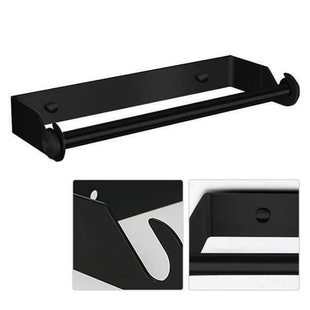 Soporte para papel de cocina Wosthever de Acero inoxidable negro para colgar en la pared
