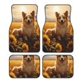 thumbnail image 1 of Fotbe Pastoral Sunflower Corgi Juego de 4 Tapetes para Auto con Estampado – Alfombrillas de Goma Reforzada, Diseño Antideslizante, Protección para Todo el Año – Vehículos, Autos, Camionetas y SUVs, 1 of 7