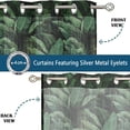 thumbnail image 4 of Vargottam Leaves Design Extra Long Sheer Curtains for Double Height Windows & Doors Set of 2 Panels, 108" Length, Grommet Top, Light Filtering Printed Georgette Drapes, 4 of 9