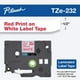 thumbnail image 2 of BROTHER CINTA ROJO/NEGRO 12MM TZE232 Brother TZE-232, 2 of 2