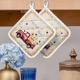 thumbnail image 2 of Farmhouse Flowers Pot Holders for Kitchen Heatproof Potholder, 2 Pack Botanical Floral Ladybirds Truck Hot Pads Multipurpose Oven Pads Cloth Potholders Trivet for Cooking and Baking, 2 of 8