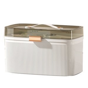 Boîte de médecine domestique Portable double couche Boîte médicale Transparent cas de premiers soins en plastique pour les enfants blanc