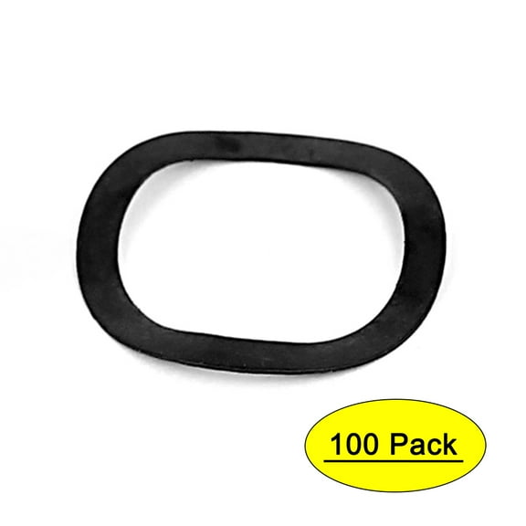 100Pcs Black Metal Wavy Wave Crinkle Spring Washers M16 16mm x 21mm x 0.3mm
