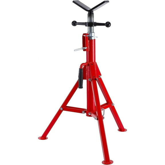 Towallmark V Head Pipe Jack Stand,28-52 Inch Adjustable Height,1/8"-12" Capacity, 2500 lb Load Capacity,Heavy Duty Carbon Steel Body, Steel Jack Stands with Portable Folding Legs