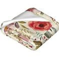 thumbnail image 4 of Vintage Flower Floral Throw Blanket Flannel Fleece Autumn Lightweight Soft Fuzzy Cozy Couch Bed Blanket Fall Decor Thanksgiving Gifts Kids Adult 50"x40", 4 of 6