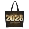 thumbnail image 1 of Balery Happy New Year 2025 E Bolsa Tote Estilo Estético con Cremalleras, Bolsa de Hombro, Bolsa de Compras Grande y Plegable, 1 of 8