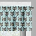 thumbnail image 3 of Ambesonne Cat Valance Pack of 2, Grey Kitten Portrait Pattern, 54"X12", Pale Blue and Grey, 3 of 5