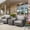 Gray, variant on HAPPATIO 3-Piece Aluminum sofa set, Wicker Patio Bistro Set for 2, 360-Degree Swivel Chair x2, Side Table, for Yard, Porch, Balcony (Brown+Beige)