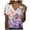Purple, variant on Lolmot Womens Plus Size Tops Fashion Casual Top Printing Button V-Neck Loose Split Short-Sleeved T-Shirt Blouse
