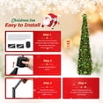 thumbnail image 4 of Ayieyill 5ft Pop up Christmas Tree,Color Artificial Pencil Tinsel Xmas Trees for Christmas Indoor Decorations, Collapsible Christmas Tree (Classic Green), 4 of 8