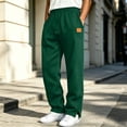 thumbnail image 6 of Iyufng Mens Straight Leg Sweatpants Drawstring Elastic Waist Small Tag Side Slit Hem Loose Casual Trousers, 6 of 6