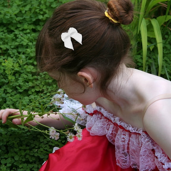 ibasenice 100pcs Ribbon Bows for Hair Satin Mini Bows White Hair Accessory Belts